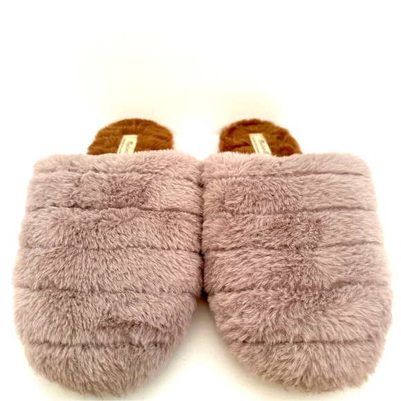 Madewell Fluffy Slippers Lavender and Brown Size 8 - Picture 2 of 7